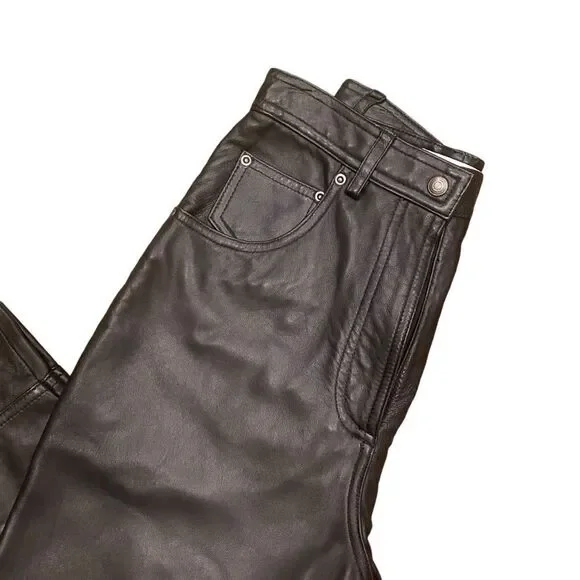 Vintage Valerie Stevens Sport 100% Lambskin Leather High Waisted Pants Women’s 6
